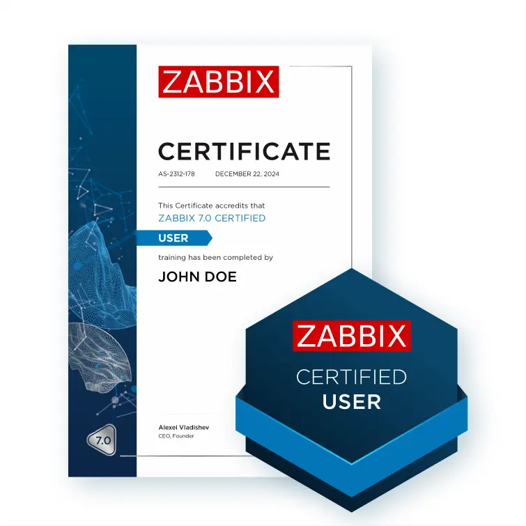 Zabbix Certified User Certificate